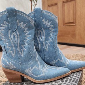 Brand new denim booties